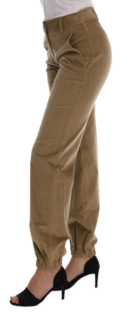 Pantalones casuales elegantes en beige de Ermanno Scervino para un estilo sofisticado