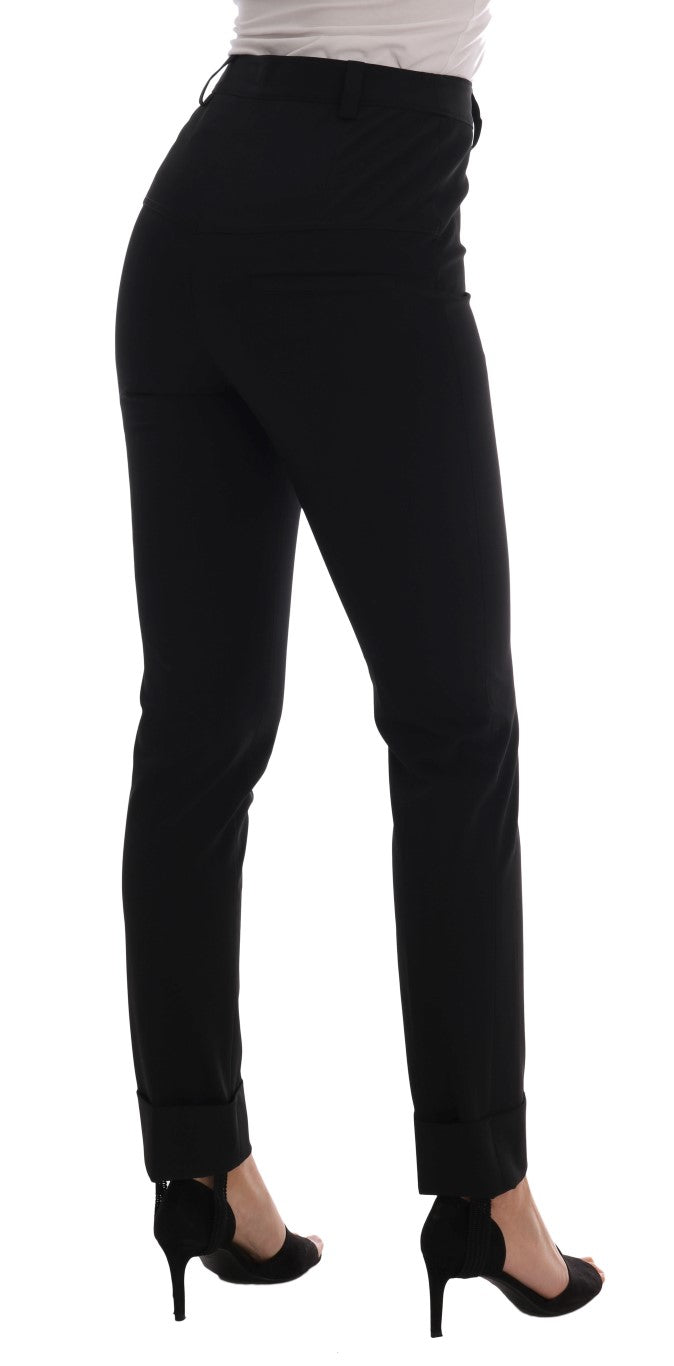 Ermanno Scervino Leggings negros elegantes con estribo