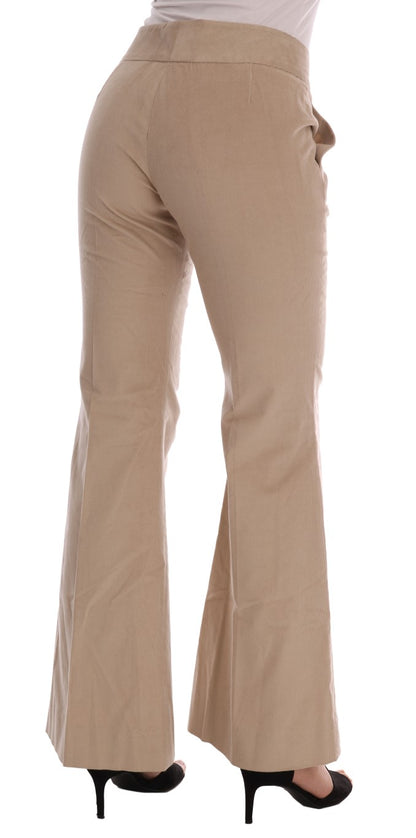 Pantalones acampanados con corte de bota elegantes en beige de Ermanno Scervino