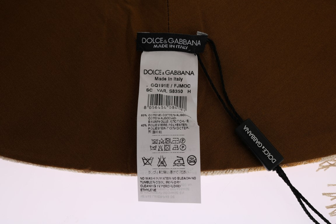 Bufanda elegante de jacquard en color beige y dorado de Dolce &amp; Gabbana