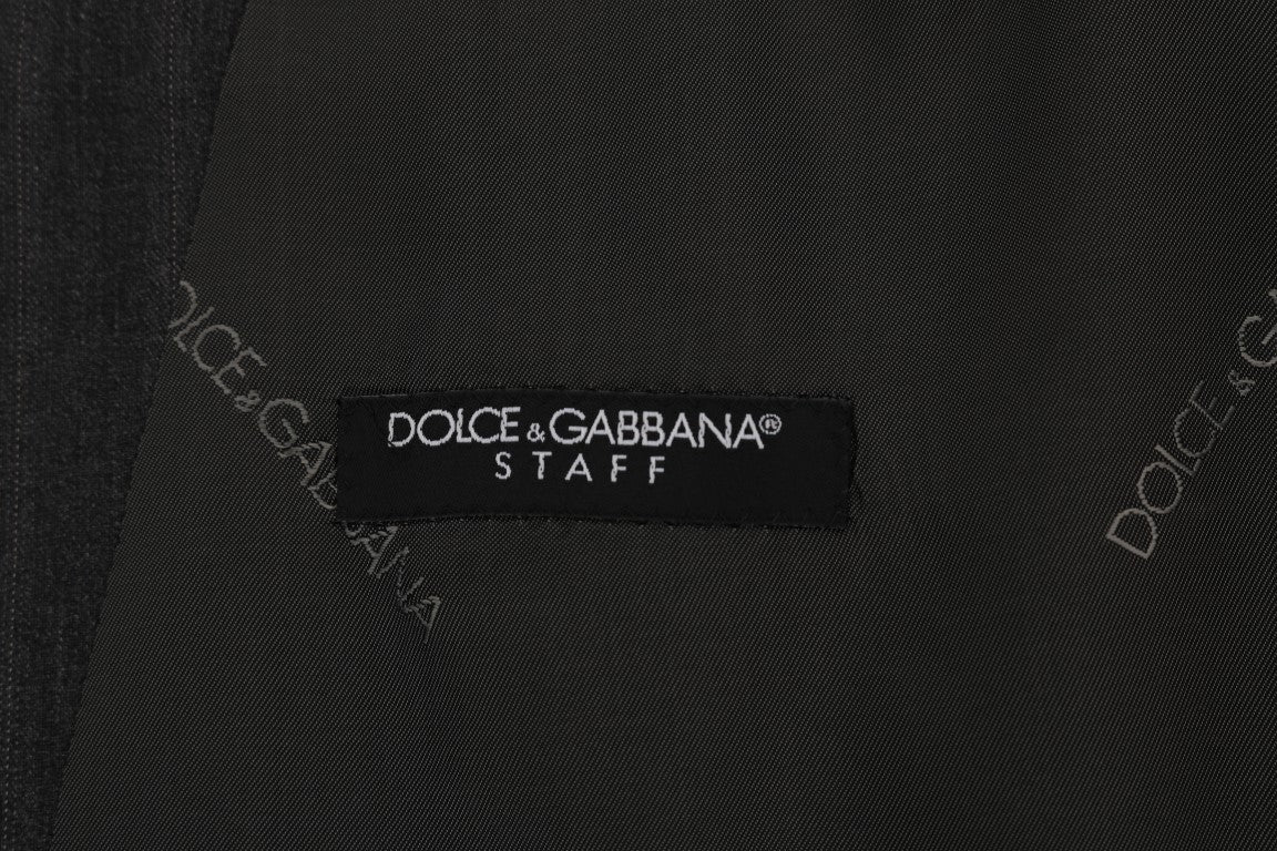 Chaleco elegante de rayas grises con botonadura sencilla de Dolce &amp; Gabbana