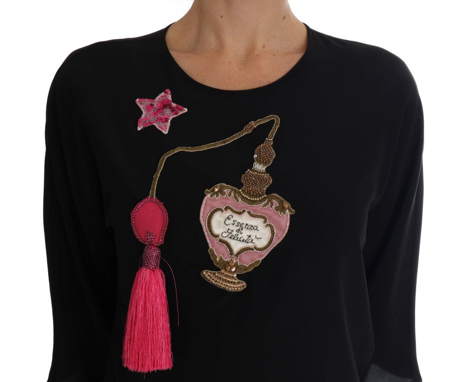 Blusa de seda bordada con diseño de cuento de hadas de Dolce &amp; Gabbana