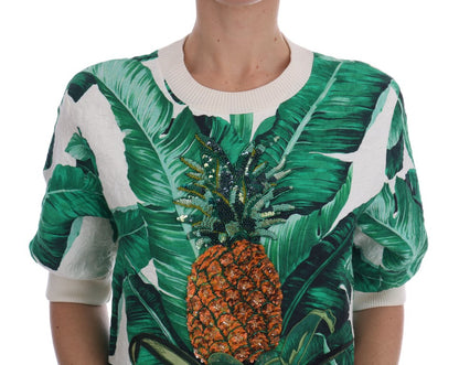 Suéter con lentejuelas tropicales de Dolce &amp; Gabbana: edición Lush Greenery