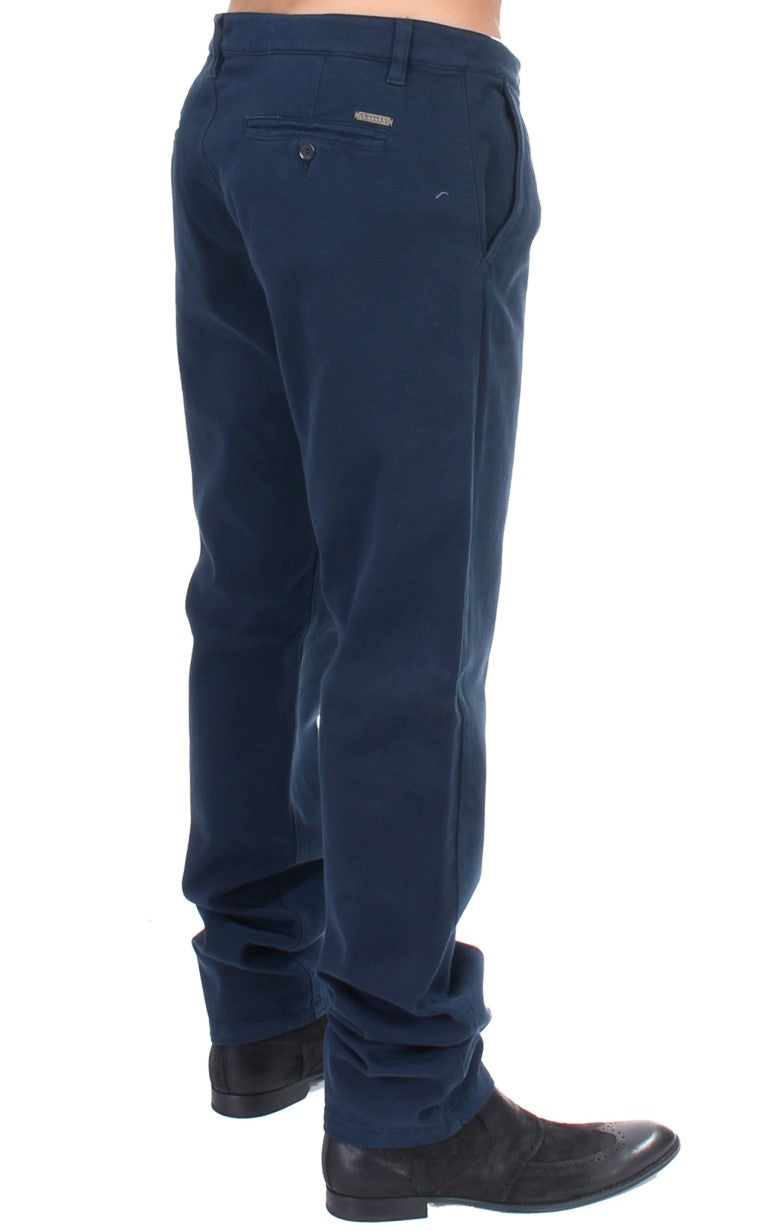 Pantalones chinos elásticos de algodón azul elegantes de GF Ferre