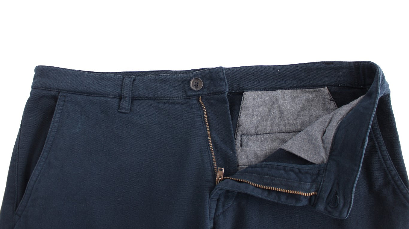 Pantalones chinos elásticos de algodón azul elegantes de GF Ferre