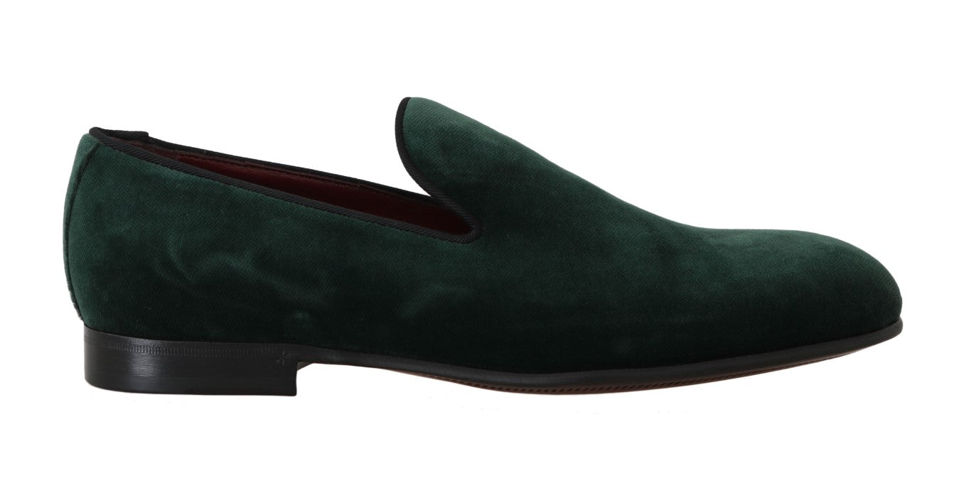 Mocasines elegantes de ante verde sin cordones de Dolce &amp; Gabbana