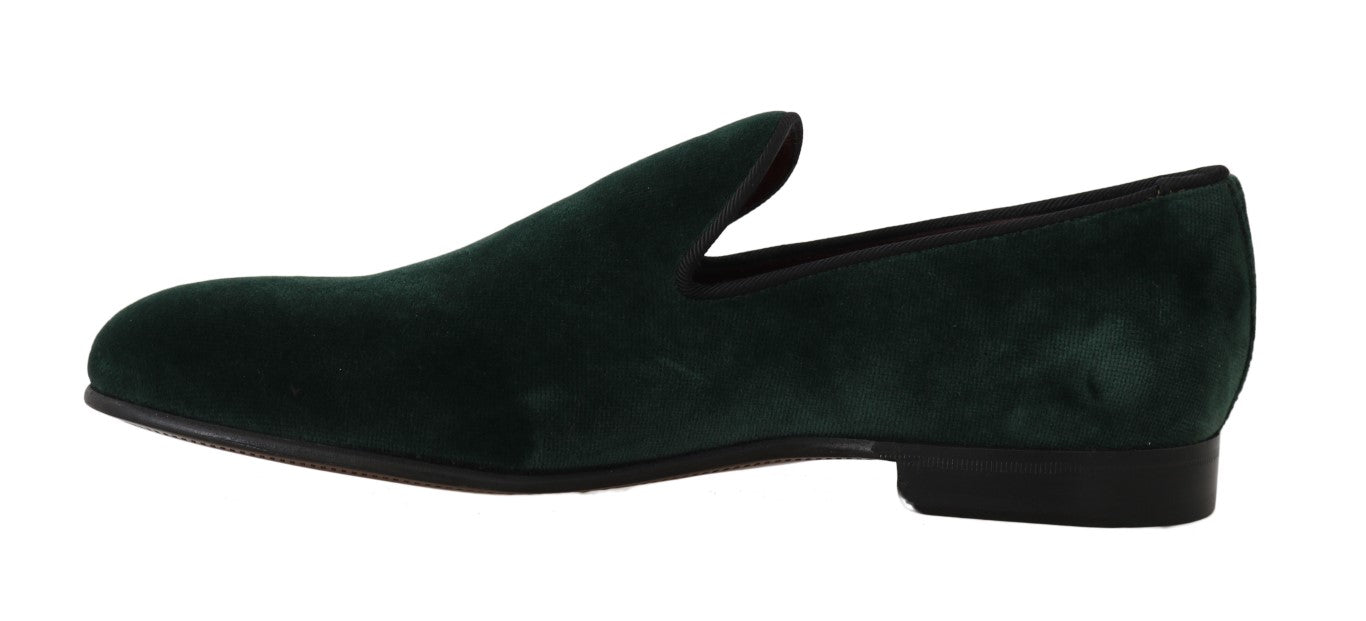 Mocasines elegantes de ante verde sin cordones de Dolce &amp; Gabbana