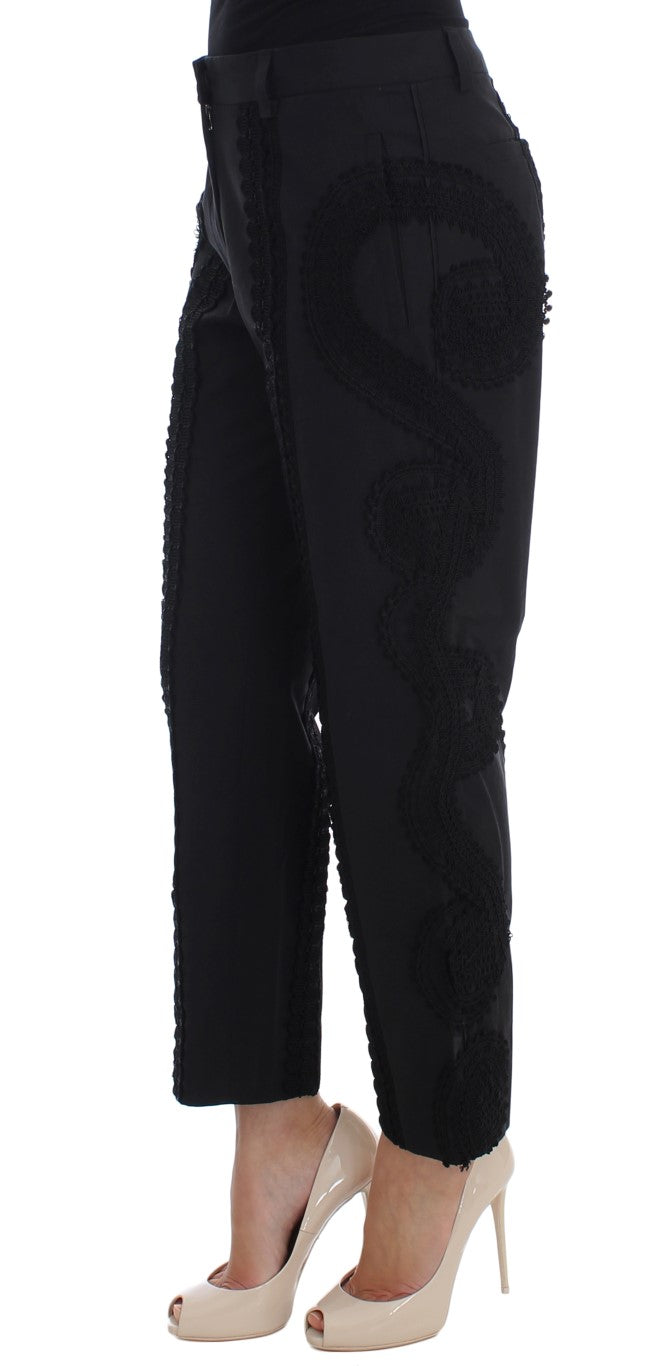 Pantalones capri elegantes negros Torero de Dolce &amp; Gabbana