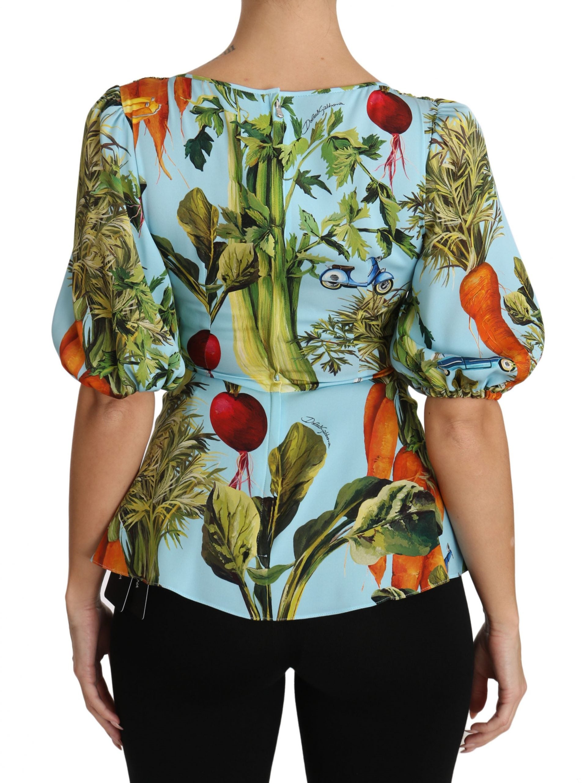 Extravagancia de tops de seda con estampado vegetal de Dolce &amp; Gabbana