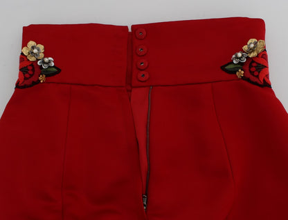 Shorts de seda adornados con cristales Enchanted Sicily de Dolce &amp; Gabbana