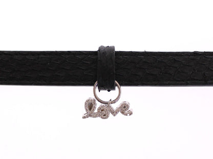 Pulsera de plata con piel de serpiente negra exquisita de Nialaya