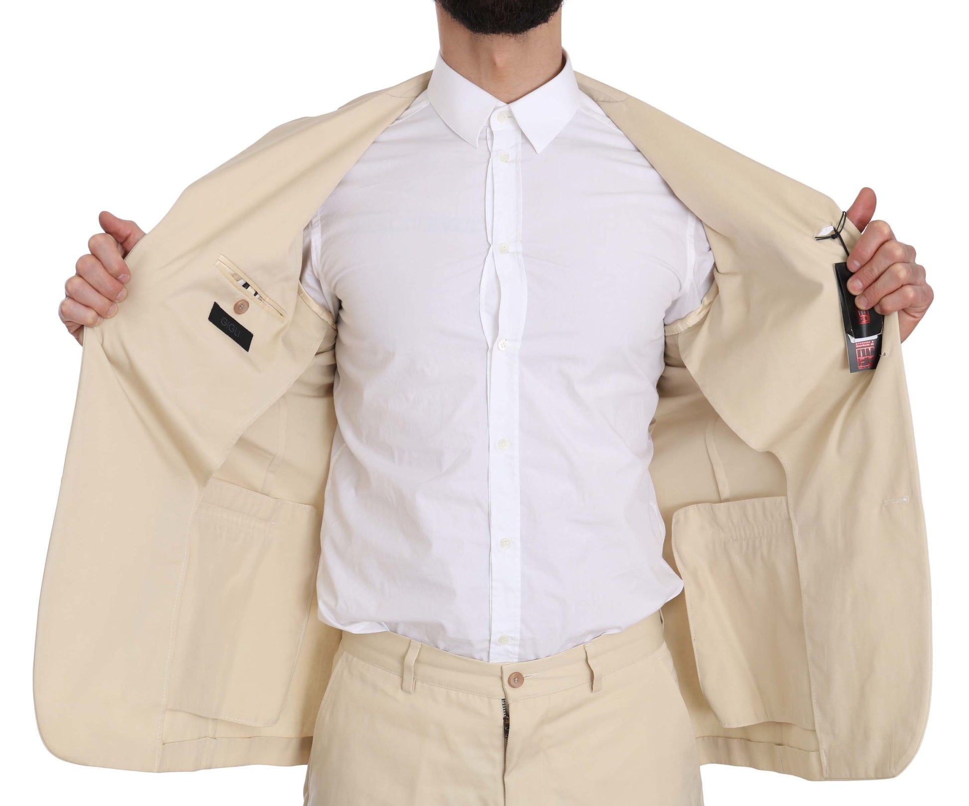 Romeo Gigli Beige Two-Piece Suit with Classic Elegance