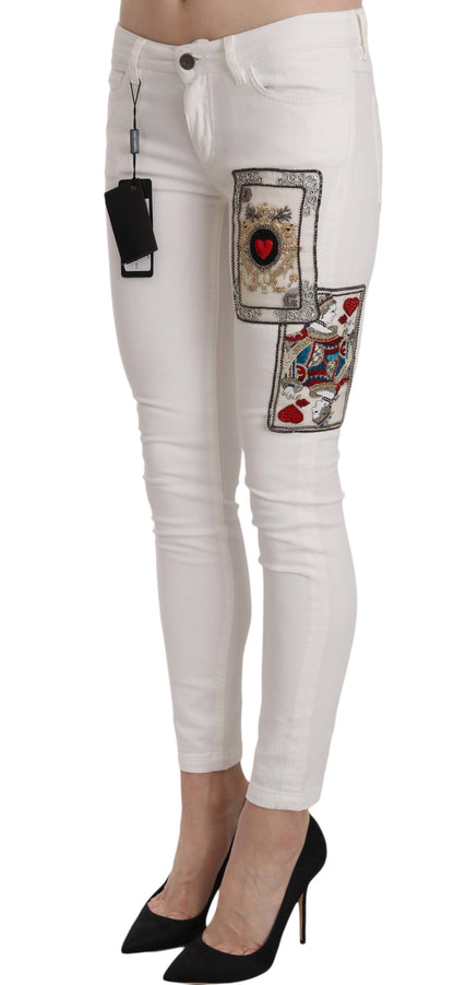 Pantalones ajustados adornados Queen Of Hearts de Dolce &amp; Gabbana