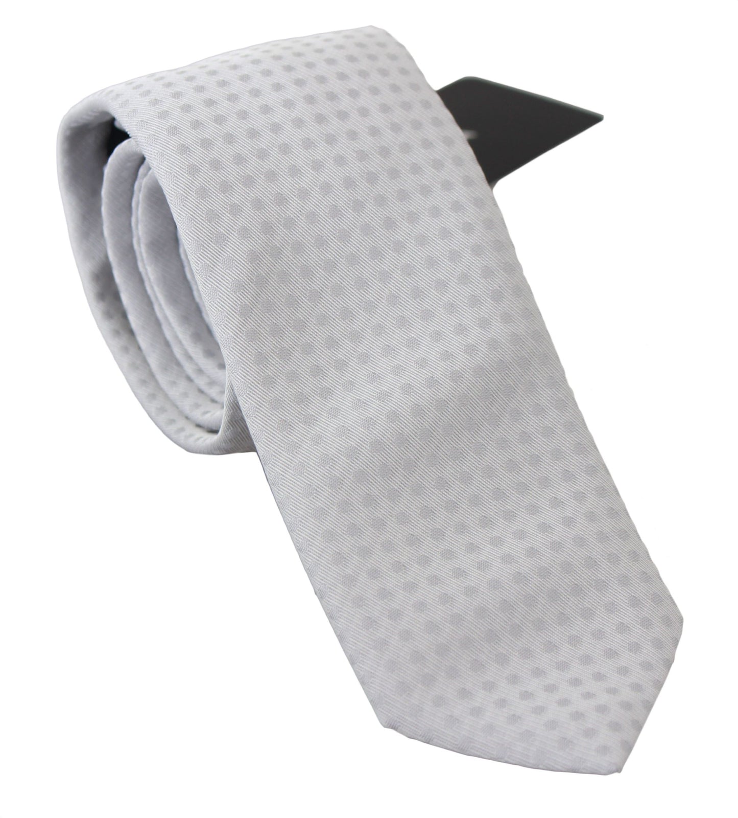 Dolce & Gabbana Elegant White Patterned Silk Blend Neck Tie