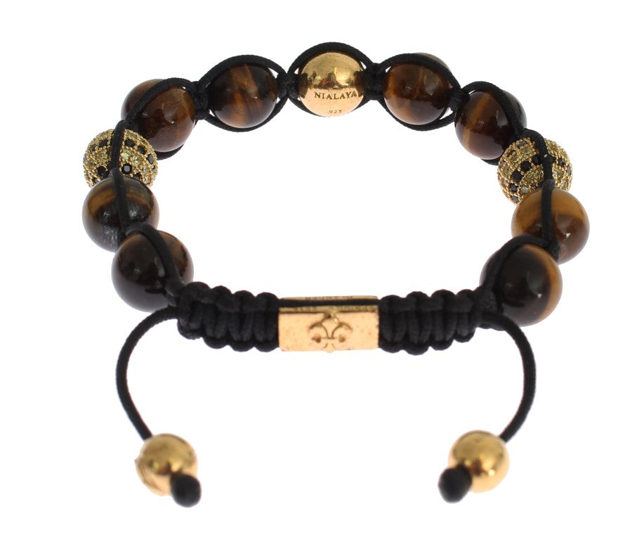 Nialaya Chic Multicolor CZ & Tigers Eye Bracelet