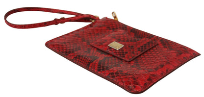 Elegante embrague de serpiente Ayers de cuero rojo