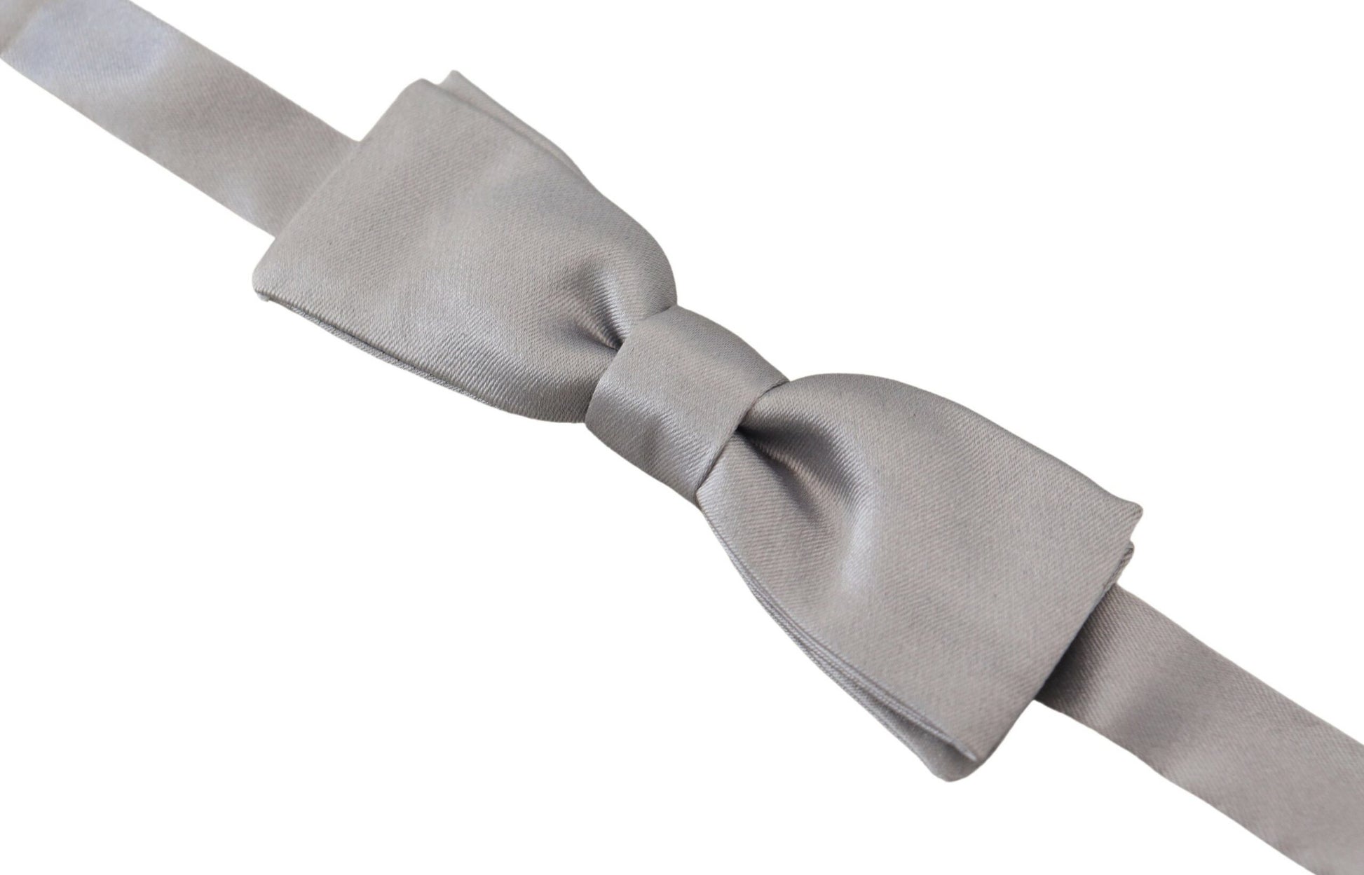 Elegant Gray Silk Bow Tie