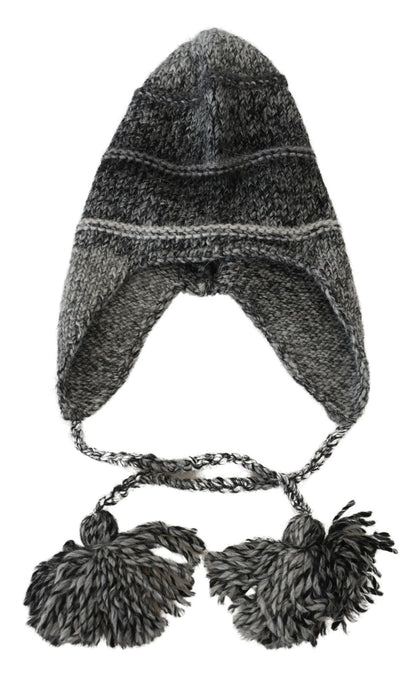 Gorro de punto gris elegante