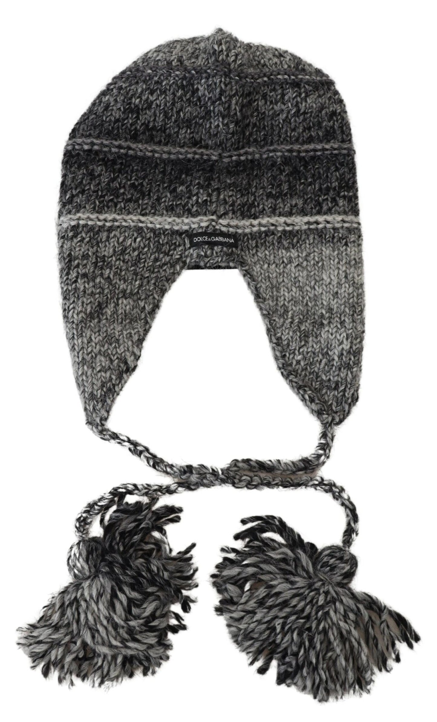 Gorro de punto gris elegante