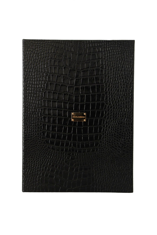 Elegante estuche de catálogo de cuero negro