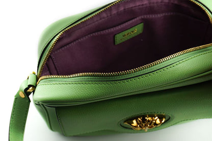 Elegante bolso con estuche para cámara de cuero verde menta