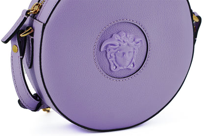 Elegante bolso de hombro redondo morado