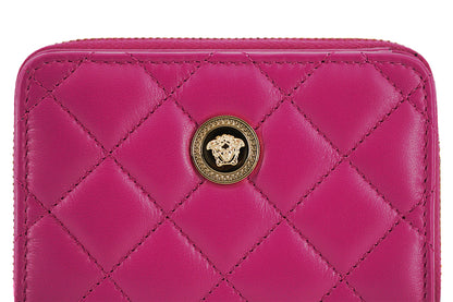 Cartera elegante de piel acolchada en color morado