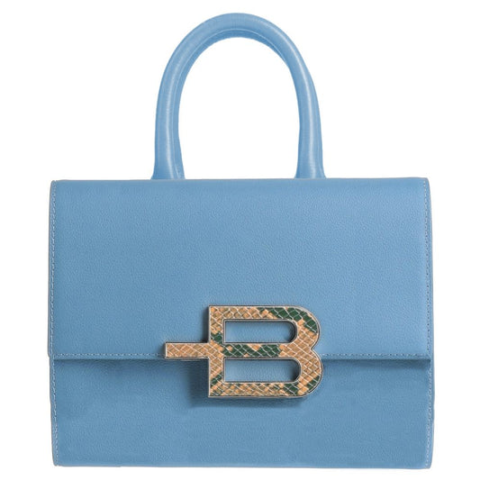 Bolso elegante de piel de becerro azul claro