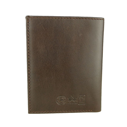 Elegante porta pasaporte de cuero marrón oscuro