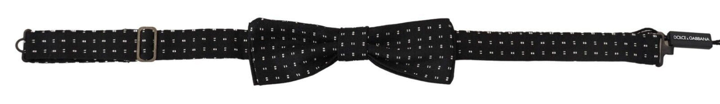 Elegant Black Silk Bow Tie